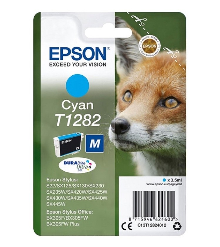 Ink Epson T12824011 Cyan with pigment ink new series Fox-Size M