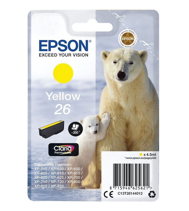 Ink Epson T261440 Yellow with pigment ink
