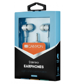 Canyon Stereo headphones with mic, 3.5mm WHITE - CNE-CEPM01W