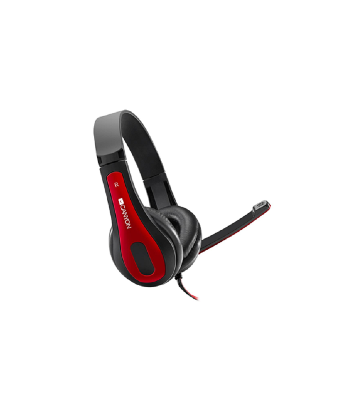 Canyon PC Headset Red Black, 3.5 combined jack - CNSCNS-CHSC1BR