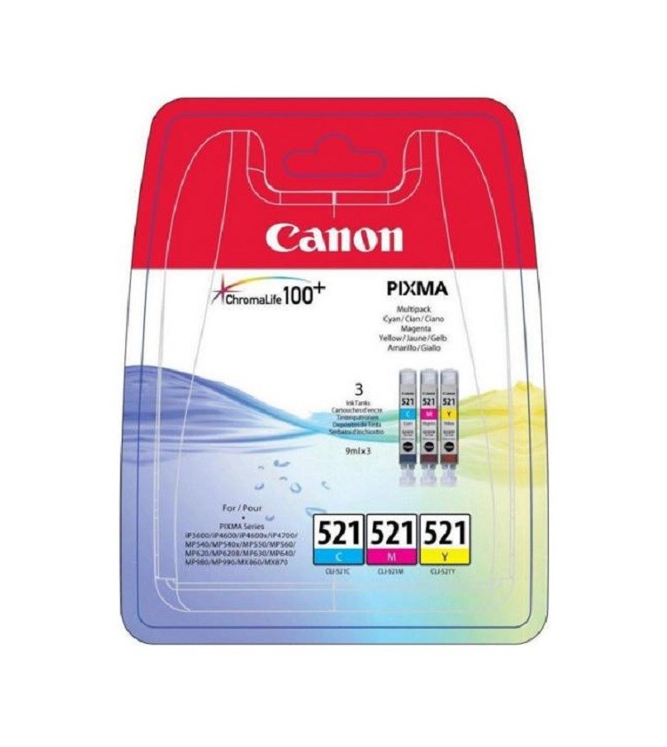 Ink Canon CLI-521 Value Pack (Cyan Magenta Yellow)